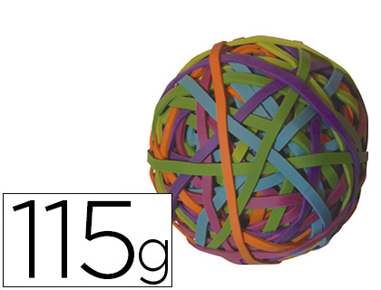 Bola de 115 gr. de gomillas elásticas Q-Connect colores